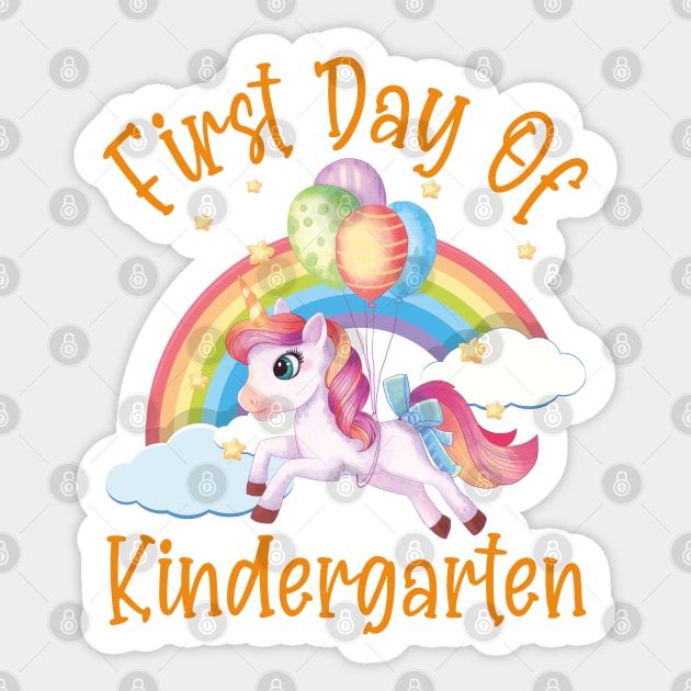 Nice Unicorn and Rainbow | First Day of Kindergarten Sticker by Estrytee